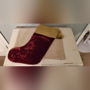 Elegant Velvet Christmas Stocking with Gold Trim
